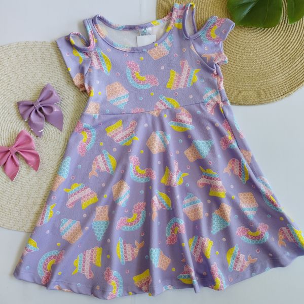 Vestido Manga Aberta no Ombro