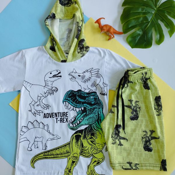 Conjunto Com Capuz Dinossauros