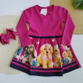 Vestido manga longa Estampado